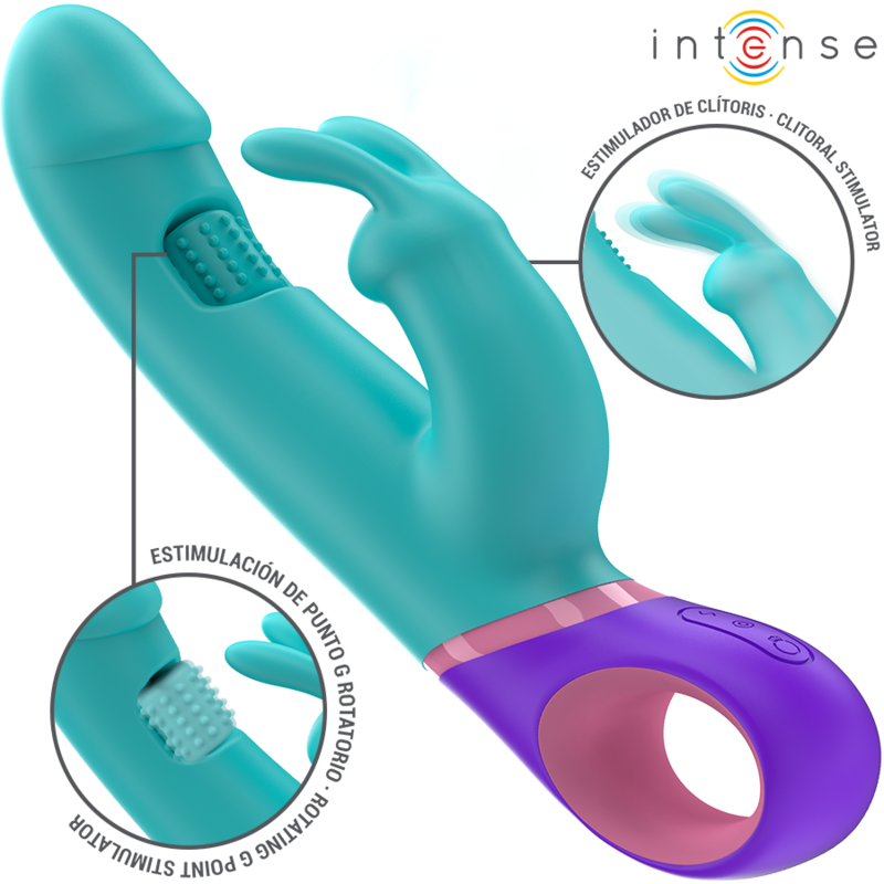 Vibromasseur Rabbit Bleu Stimulation Point G Rotatif