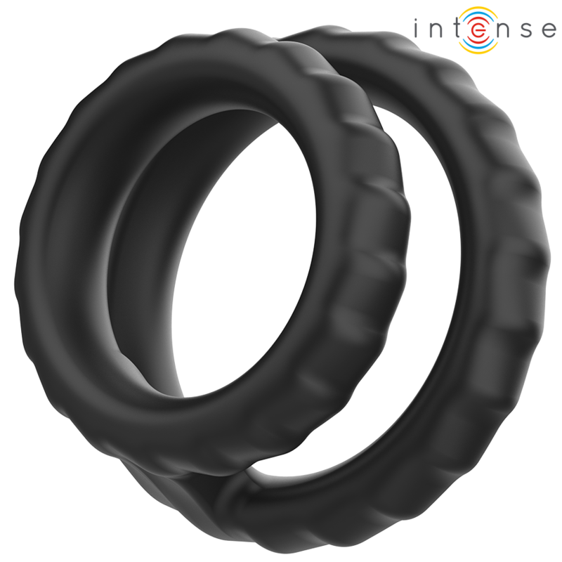 Anneau Double Silicone Noir Pour Performance Intime