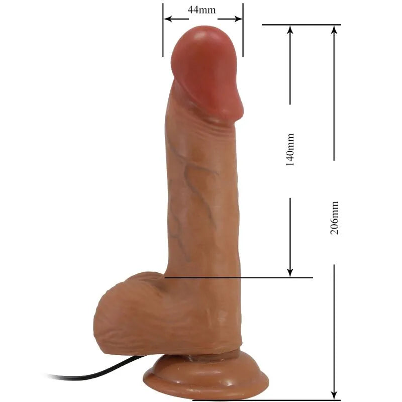 Gode vibrant réaliste 20,6 cm couleur chair avec télécommande, forme incurvée pour stimulation point G, base ventouse.