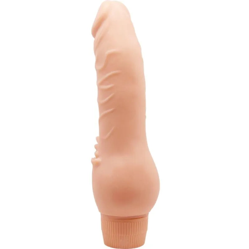 Vibromasseur réaliste Baile Barbara 19,5 cm, couleur chair, texture veinée, pour expérience sensorielle intense.