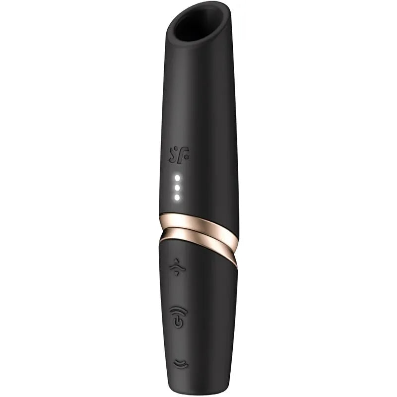 Stimulateur de clitoris sans fil Satisfyer Perfect Kiss Wave Noir/Or stimulation personnalisée LED silencieux sexe féminin sextoy intimité