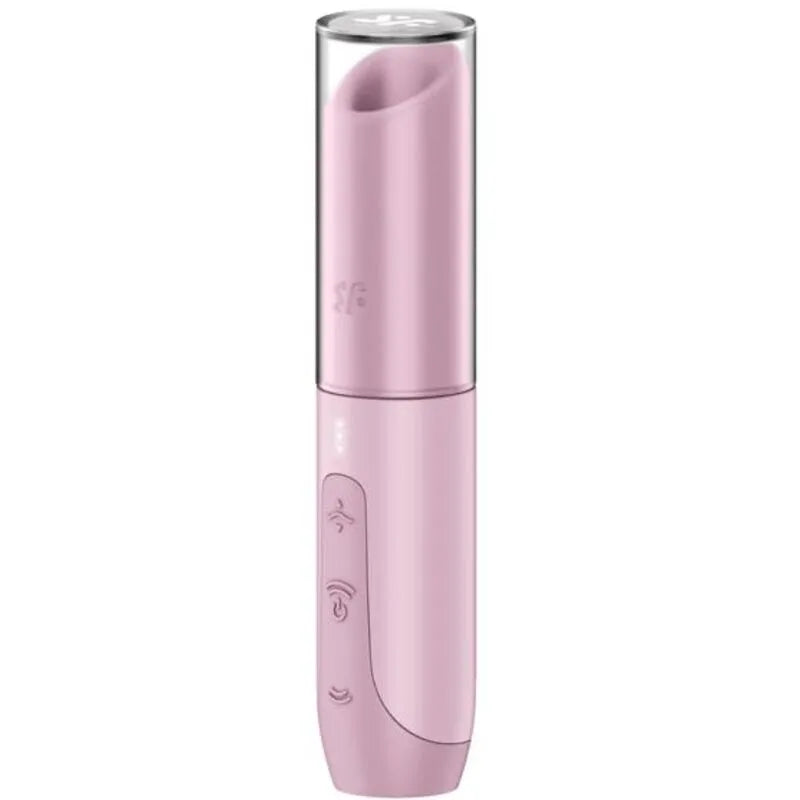Stimulateur clitoridien par succion discret Satisfyer Secret Kiss Wave Rose, format voyage,_USB rechargeable, 3 vitesses, 10 modes, silicone médical, capuchon transparent