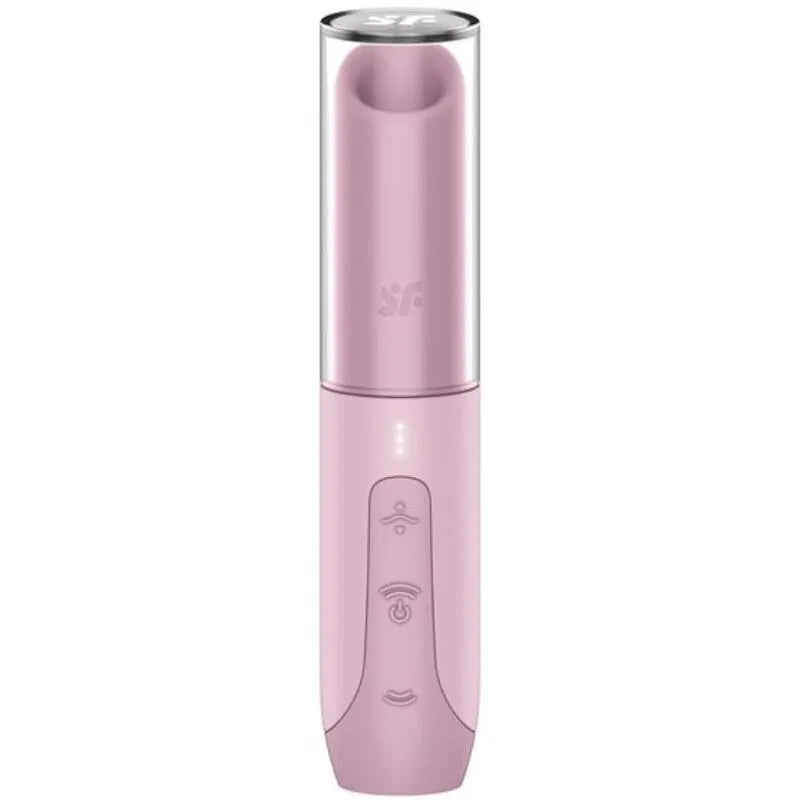 Stimulateur clitoridien par succion discret Satisfyer Secret Kiss Wave Rose, format voyage,_USB rechargeable, 3 vitesses, 10 modes, silicone médical, capuchon transparent