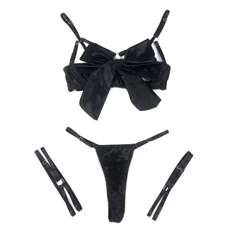 SUBBLIME - 955199 ENSEMBLE SOUTIEN-GORGE AVEC NŒUD NOIR RÉGLABLE