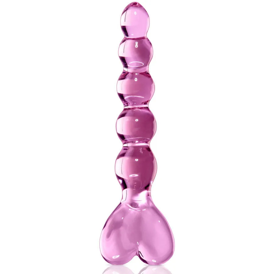 Masseur en verre rose transparent perles sphériques stimulation progressive plug anal sextoy