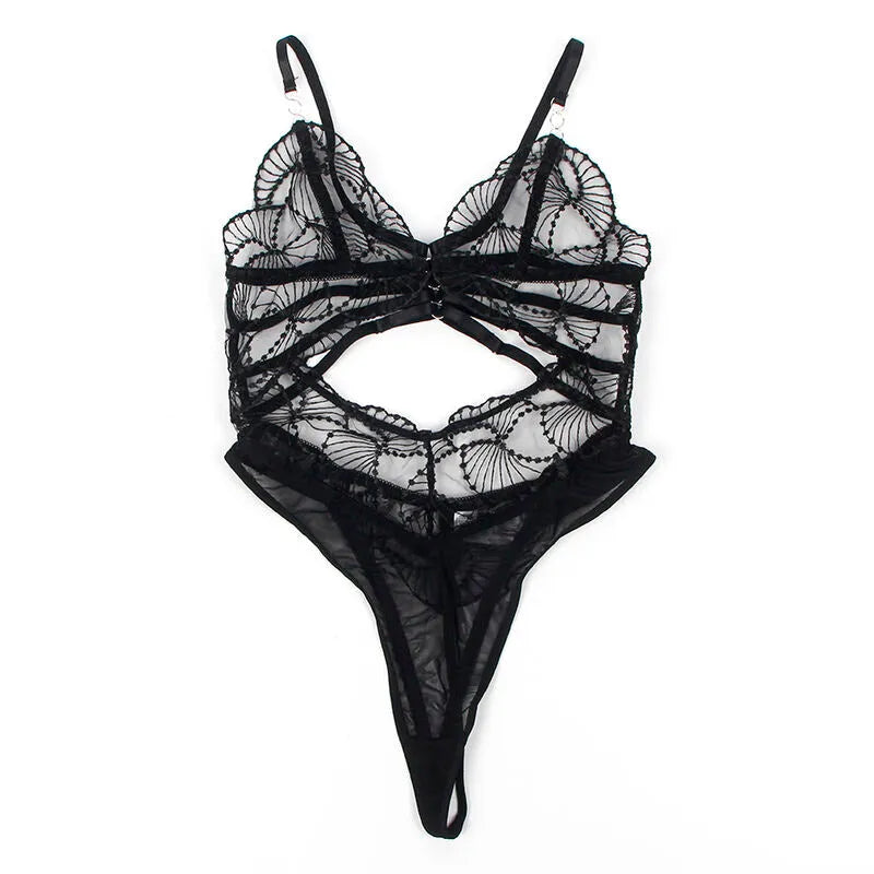 Body dentelle noire SUBBLIME, design creux transparent, élégant et confortable, sublime les courbes féminines.