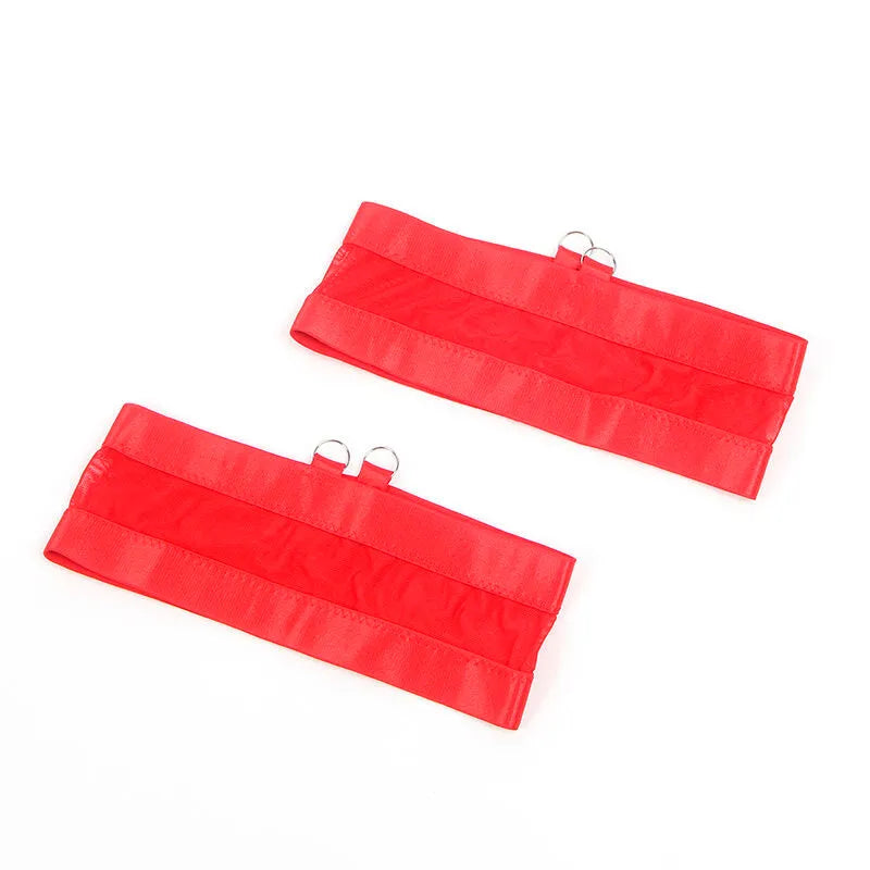 SUBBLIME - 955250 ENSEMBLE SOUTIEN-GORGE BONDAGE ROUGE AVEC JARRETELLES
