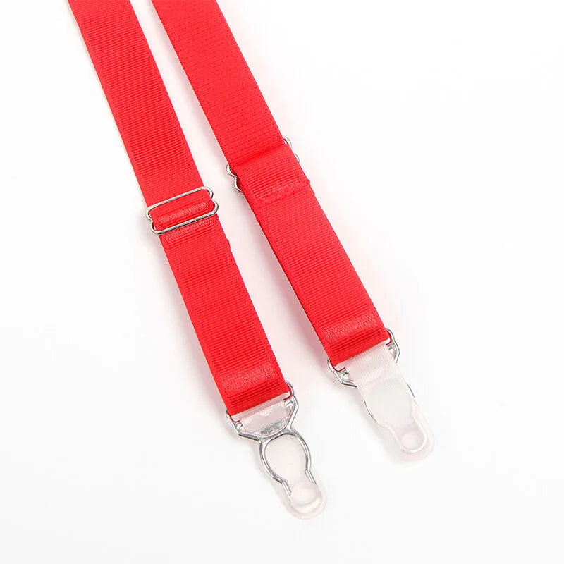 SUBBLIME - 955267 ENSEMBLE SOUTIEN-GORGE BONDAGE ROUGE AVEC JARRETELLE