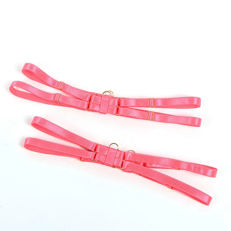 SUBBLIME - 955304 ENSEMBLE SOUTIEN-GORGE AVEC COLLIER ET DÉTAILS DE JAMBES ROSE FLUORESCENT