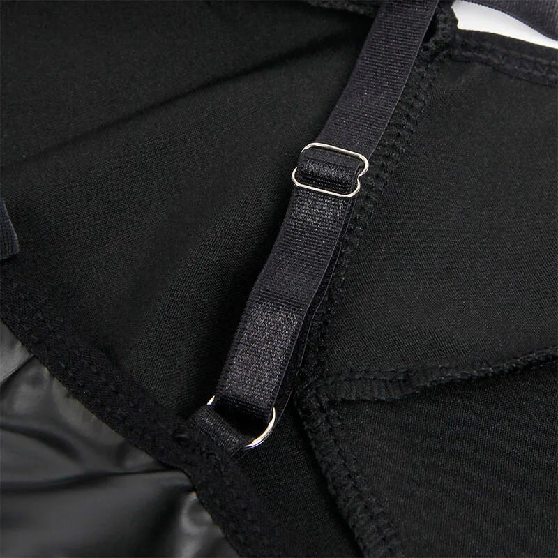 SUBBLIME - 955373 ROBE À BRETELLES EN CUIR NOIR