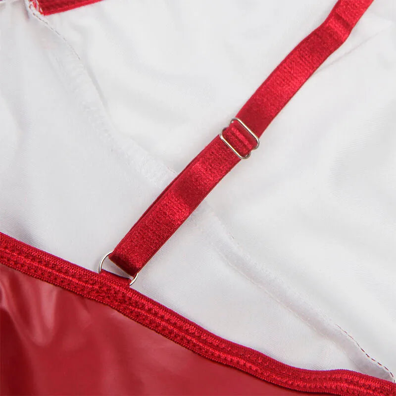 SUBBLIME - 955397 ROBE À BRETELLES EN CUIR BORDEAUX