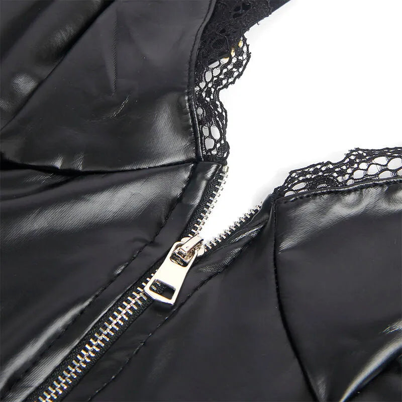 SUBBLIME - 955458 BODY FERMETURE ÉCLAIR EN CUIR NOIR