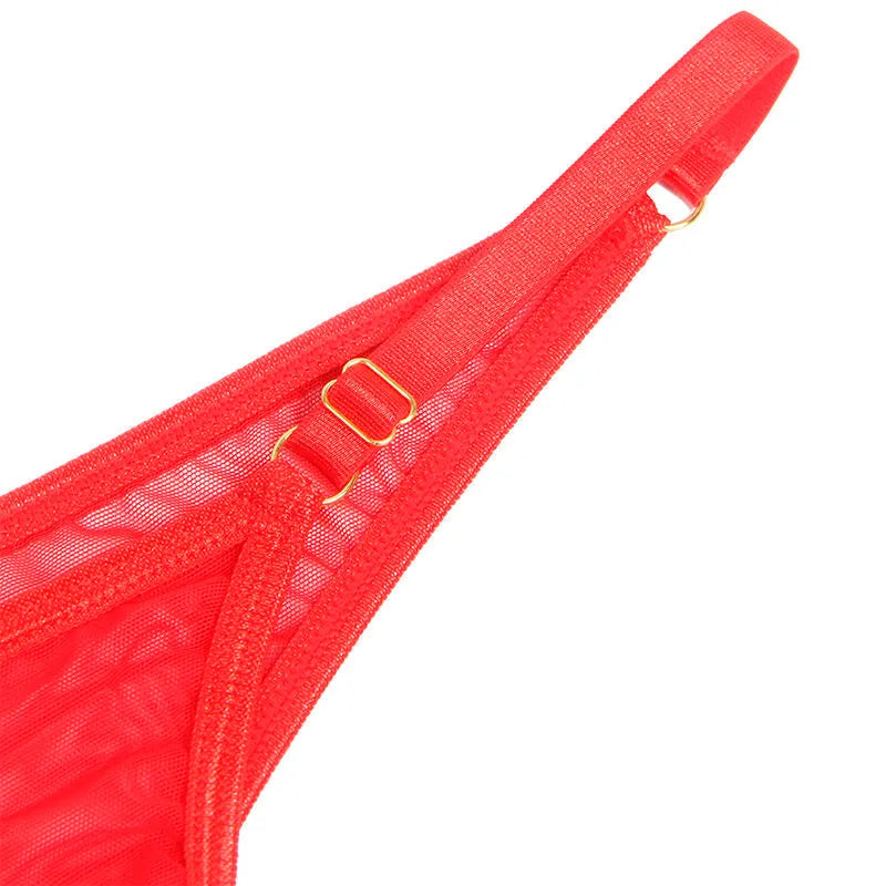 SUBBLIME - 955526 ENSEMBLE SOUTIEN-GORGE AVEC CHAÎNES ET COEUR EN MAILLE ROUGE
