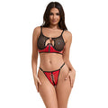 SUBBLIME - 955540 ENSEMBLE SOUTIEN-GORGE À FERMETURE ÉCLAIR EN CUIR VERNI ROUGE