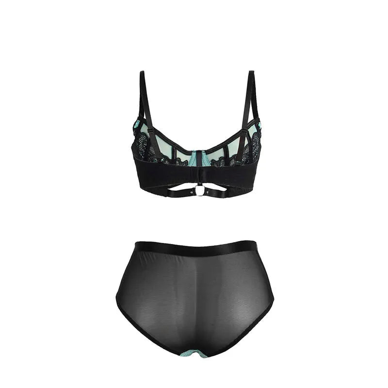 SUBBLIME - 955564 ENSEMBLE SOUTIEN-GORGE À FERMETURE ÉCLAIR EN CUIR VERNI VERT