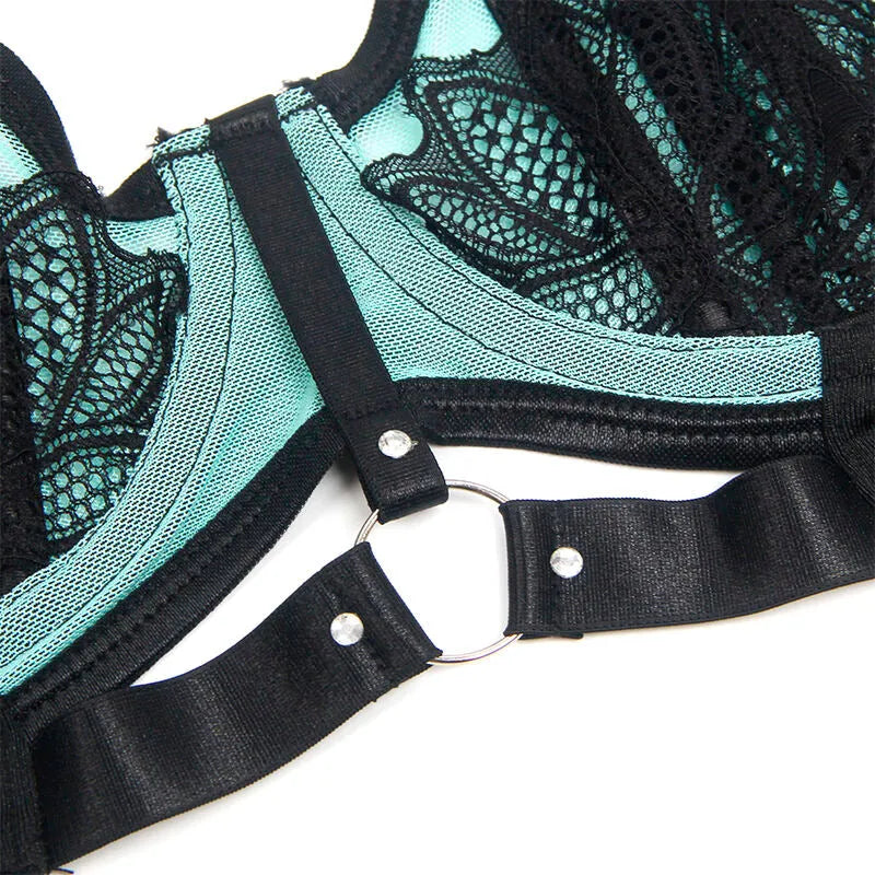 SUBBLIME - 955564 ENSEMBLE SOUTIEN-GORGE À FERMETURE ÉCLAIR EN CUIR VERNI VERT