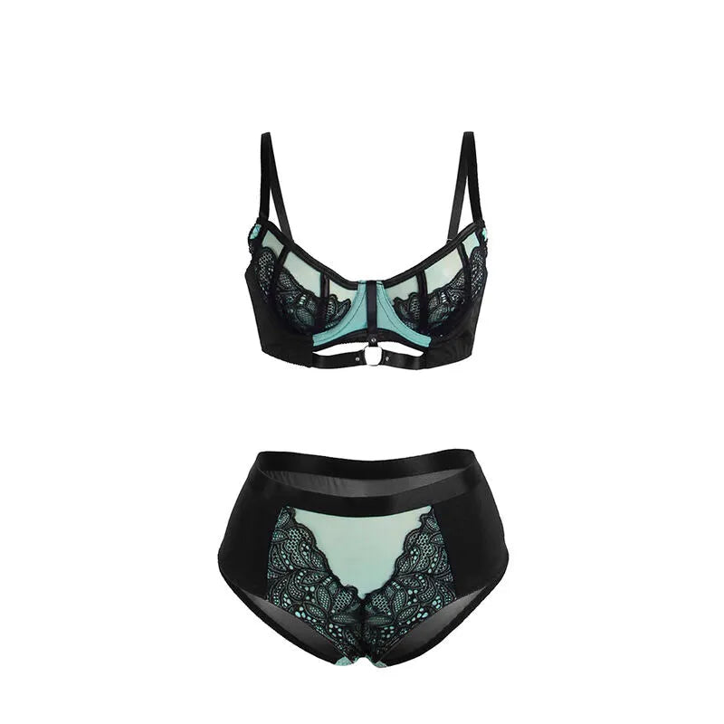 SUBBLIME - 955564 ENSEMBLE SOUTIEN-GORGE À FERMETURE ÉCLAIR EN CUIR VERNI VERT