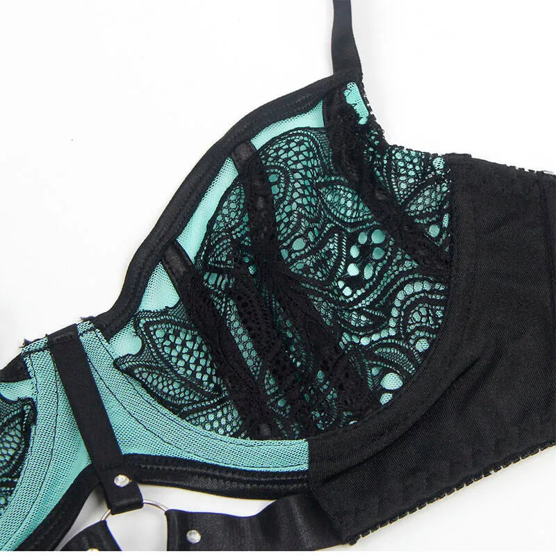 SUBBLIME - 955564 ENSEMBLE SOUTIEN-GORGE À FERMETURE ÉCLAIR EN CUIR VERNI VERT