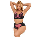 SUBBLIME - 955571 ENSEMBLE SOUTIEN-GORGE EN CUIR VERNI ROSE AVEC FERMETURE ÉCLAIR