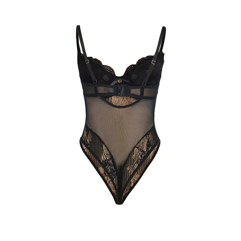SUBBLIME - 955625 BODY EN DENTELLE AVEC FERMETURE EN BAS NOIR