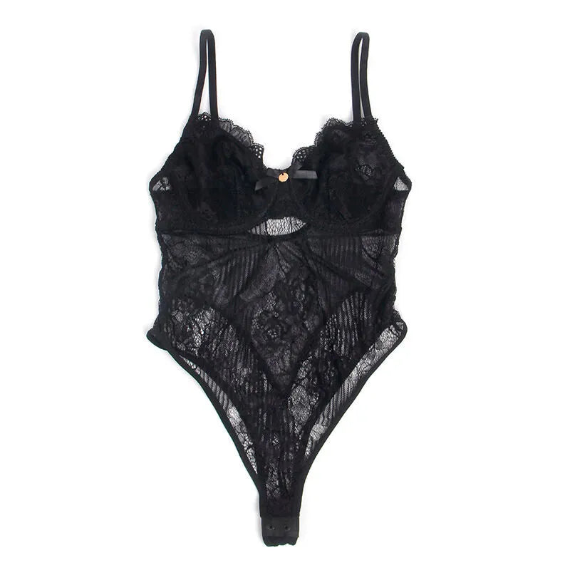 SUBBLIME - 955618 BODY EN DENTELLE AVEC FERMETURE EN BAS NOIR