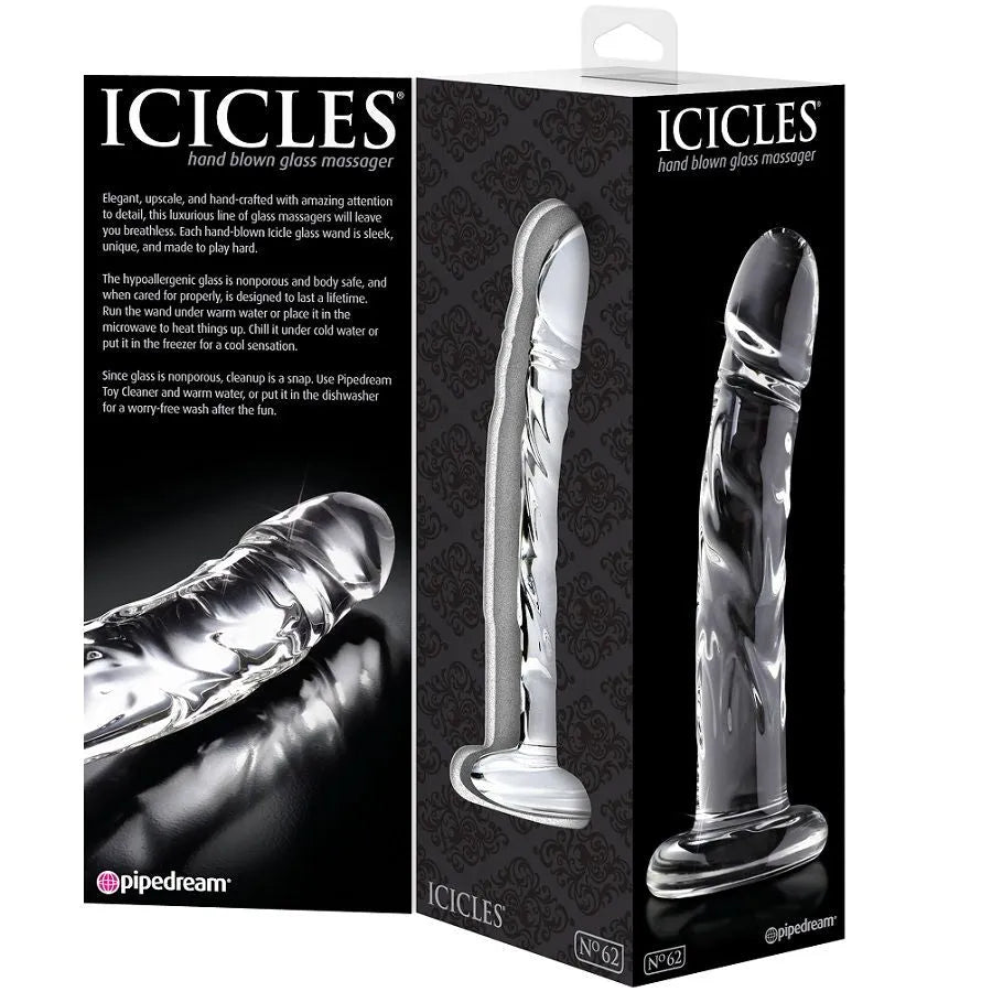 Gode en verre design anatomique veineux stimulation G-spot point P massage intime hygiénique sécurisé sextoy