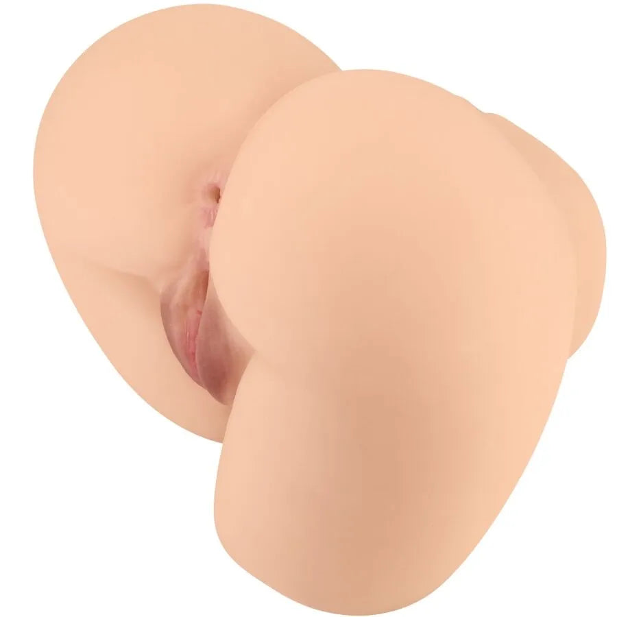 Masturbateur réaliste CRAZY BULL, couleur chair, forme anatomique avec vagin et anus texturés pour stimulation optimale.