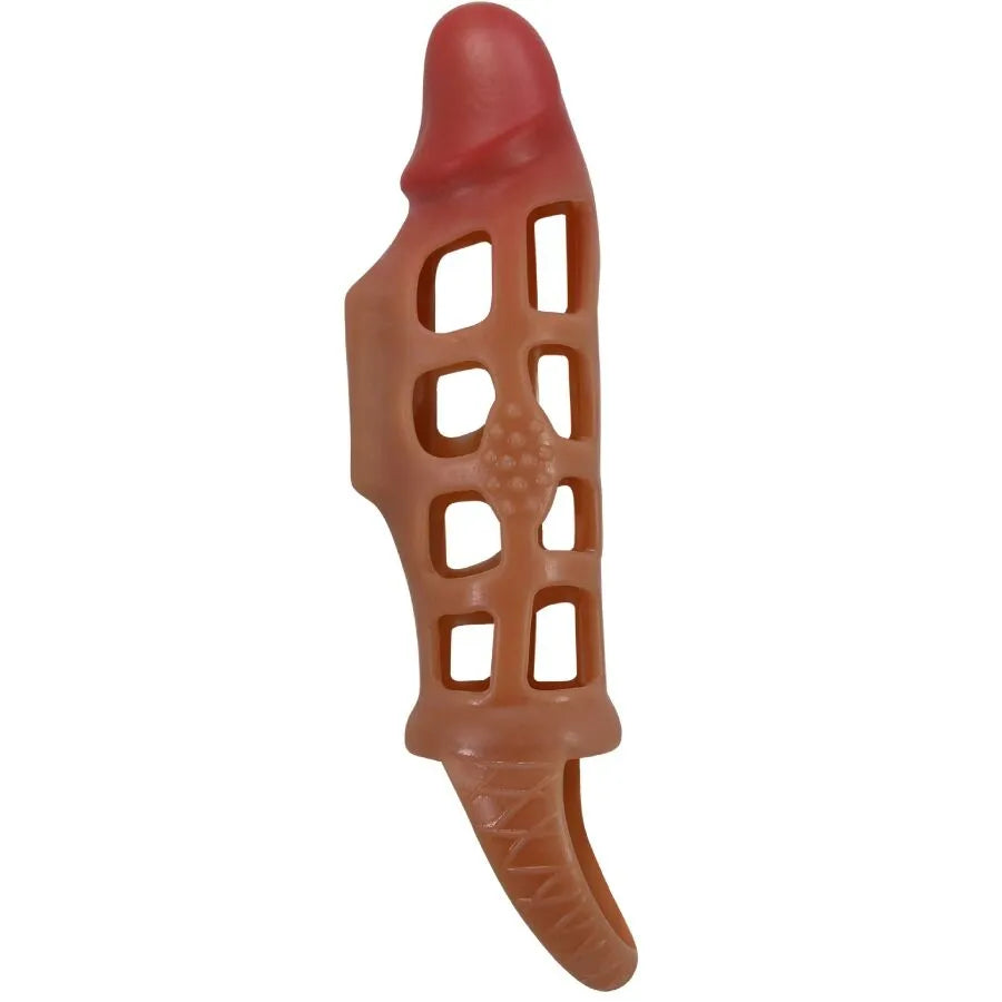 Manchon pénis vibrant TPR extensible soutien érection texture naturelle