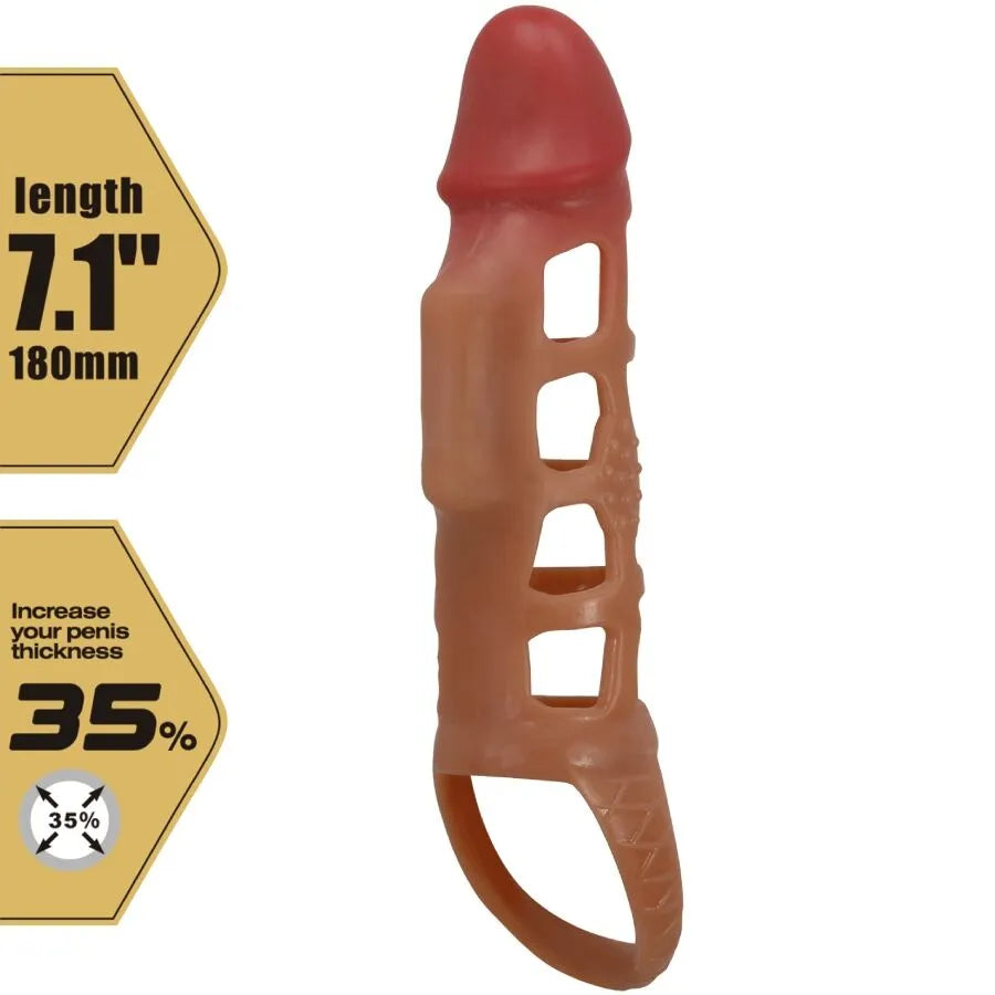 Manchon pénis vibrant TPR extensible soutien érection texture naturelle