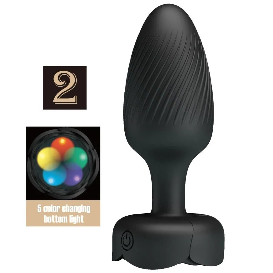 PRETTY LOVE - PLUG ANAL VARIAN AVEC LUMIÈRE LED NOIR