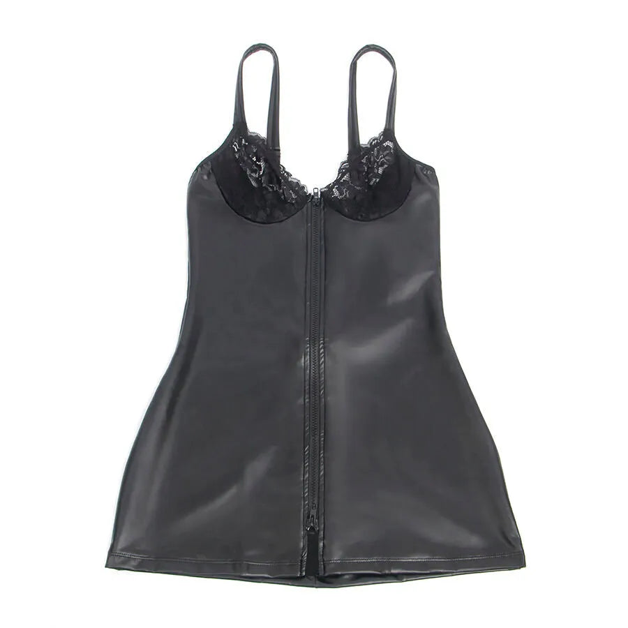SUBBLIME - 957575 ROBE ZIPPÉE EN CUIR NOIR