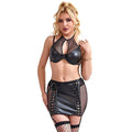 SUBBLIME - 957582 ENSEMBLE SOUTIEN-GORGE ET JUPE EN CUIR NOIR