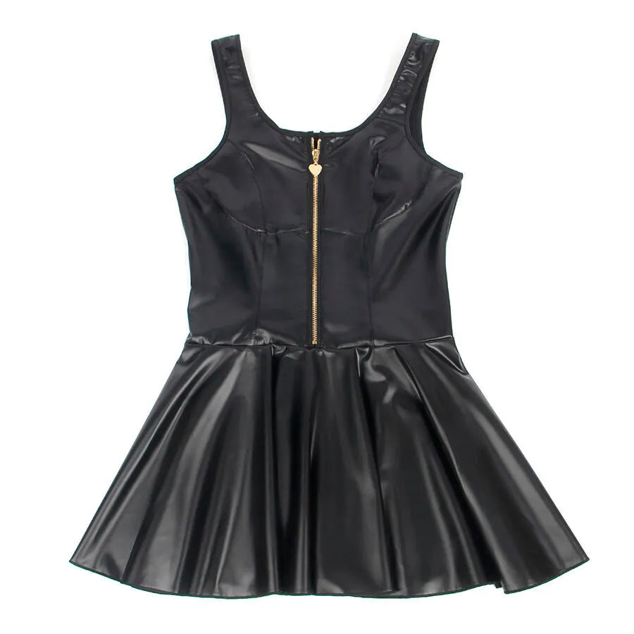 SUBBLIME - 957667 ROBE EN CUIR AVEC FERMETURE ÉCLAIR COEUR NOIR