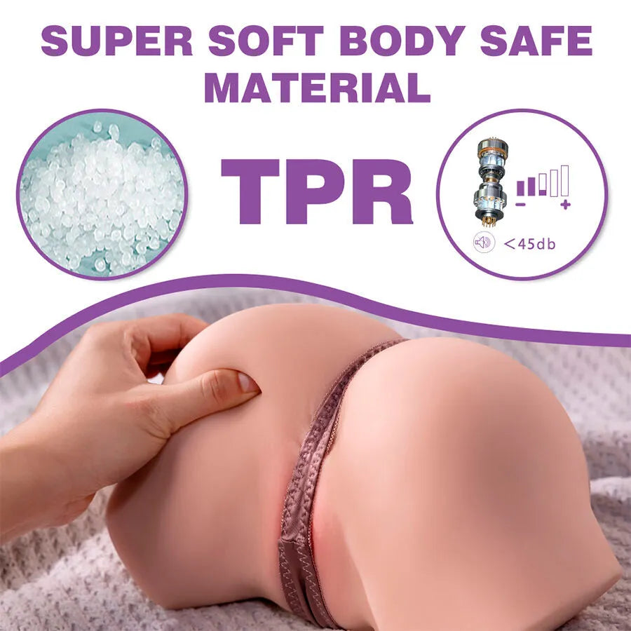 Masturbateur réaliste multi-positions silicone TPE avec vibration et double pénétration