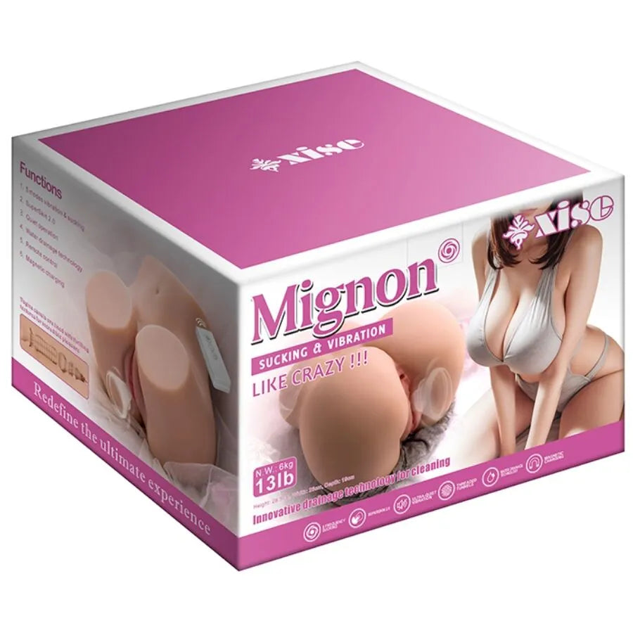 XISE - MASTURBATEUR VAGIN RÉALISTE À SUCER MIGNON AVEC VIBRATIONS ET ONDES STIMULANTES ET TÉLÉCOMMANDE 6 KG