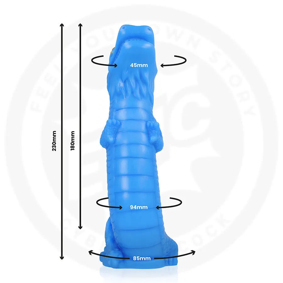 Gode Naga Dragon Céleste bleu, forme dragon, 230mm, détails mythologiques, ergonomique, plaisir intense.