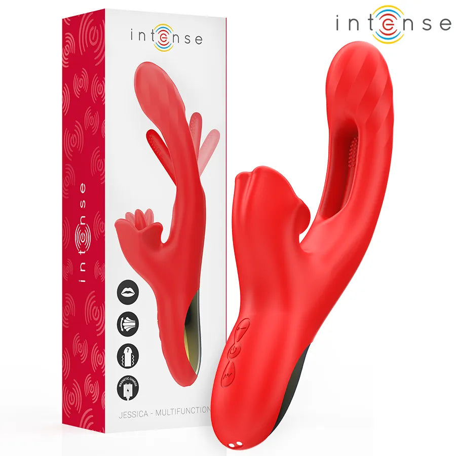 Vibromasseur multifonction Jessica stimulation clitoridienne G-spot vibration rotative 7 modes silicone médical grade couple Erotik