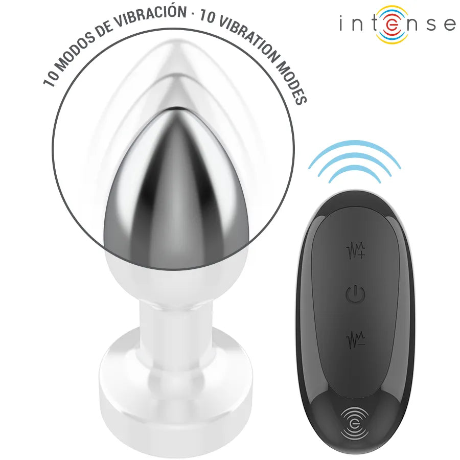 Plug anal vibrant métal 10 vibrations télécommande sécurisé confort intimité discrétion taille S couple sextoy bien-être