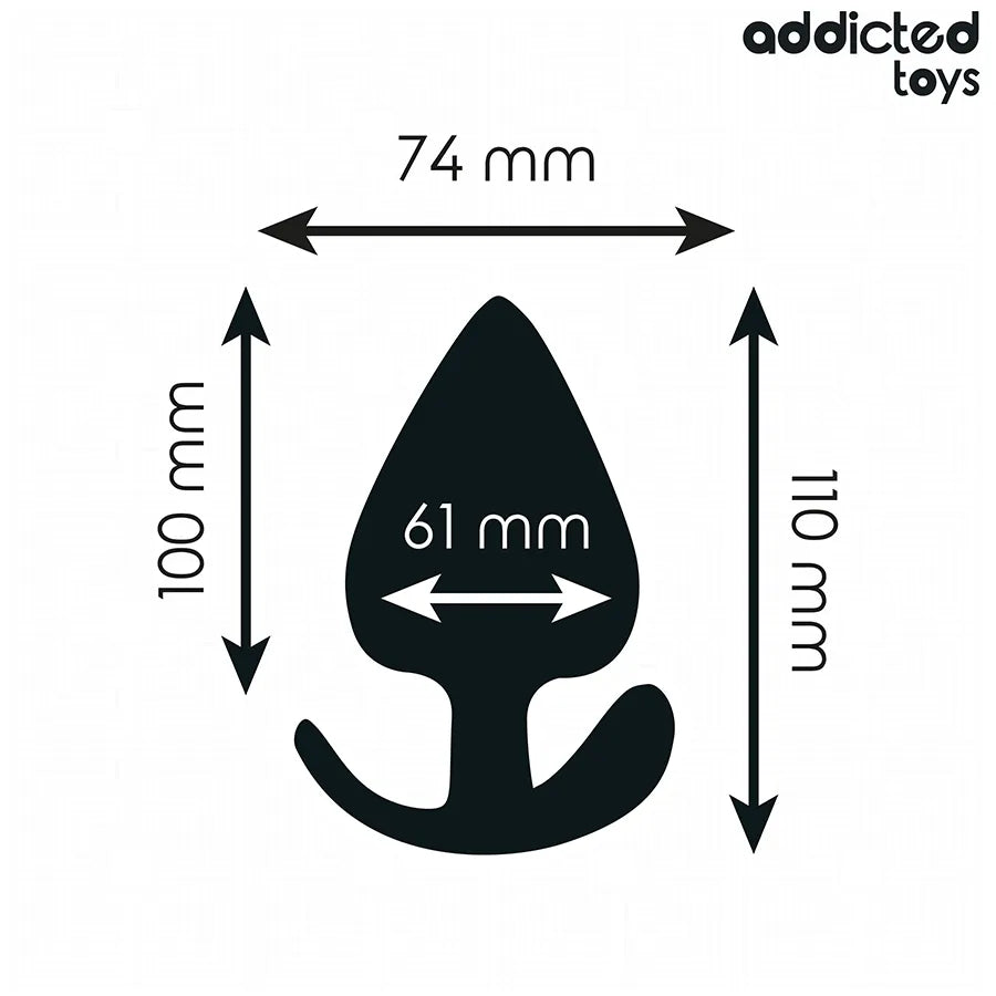 Plug anal XXL Addicted Toys, silicone noir, forme conique, base large sécurisée, dimensions 11 cm, stimulation intense.