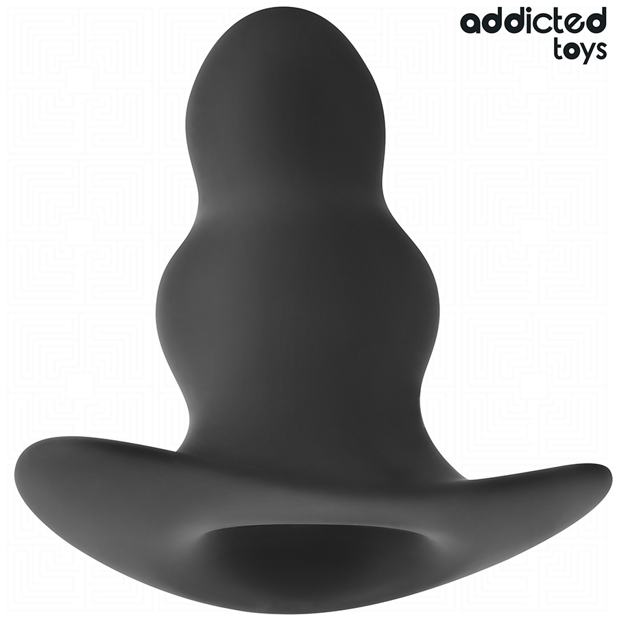 Plug anal creux XXL Addicted Toys noir, forme ergonomique, conçu pour une stimulation anale intense et confortable.