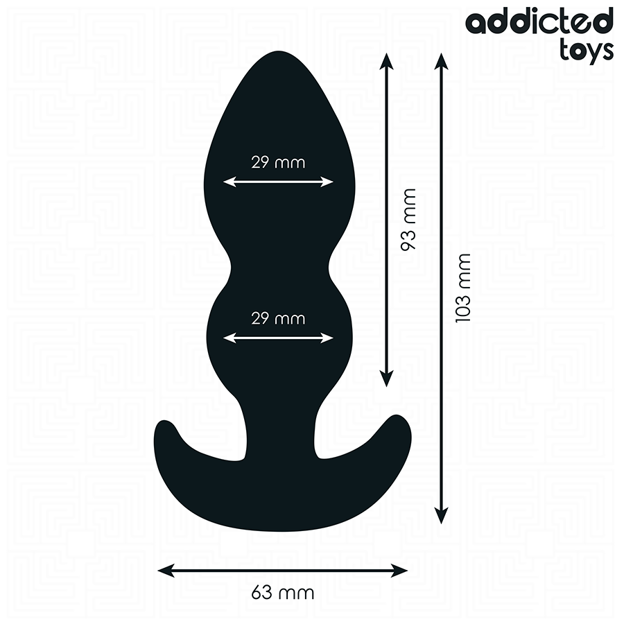 Plug anal Addicted Toys S noir, forme boule, 10,3 cm, stimulation anale, design ergonomique, expérience confortable.