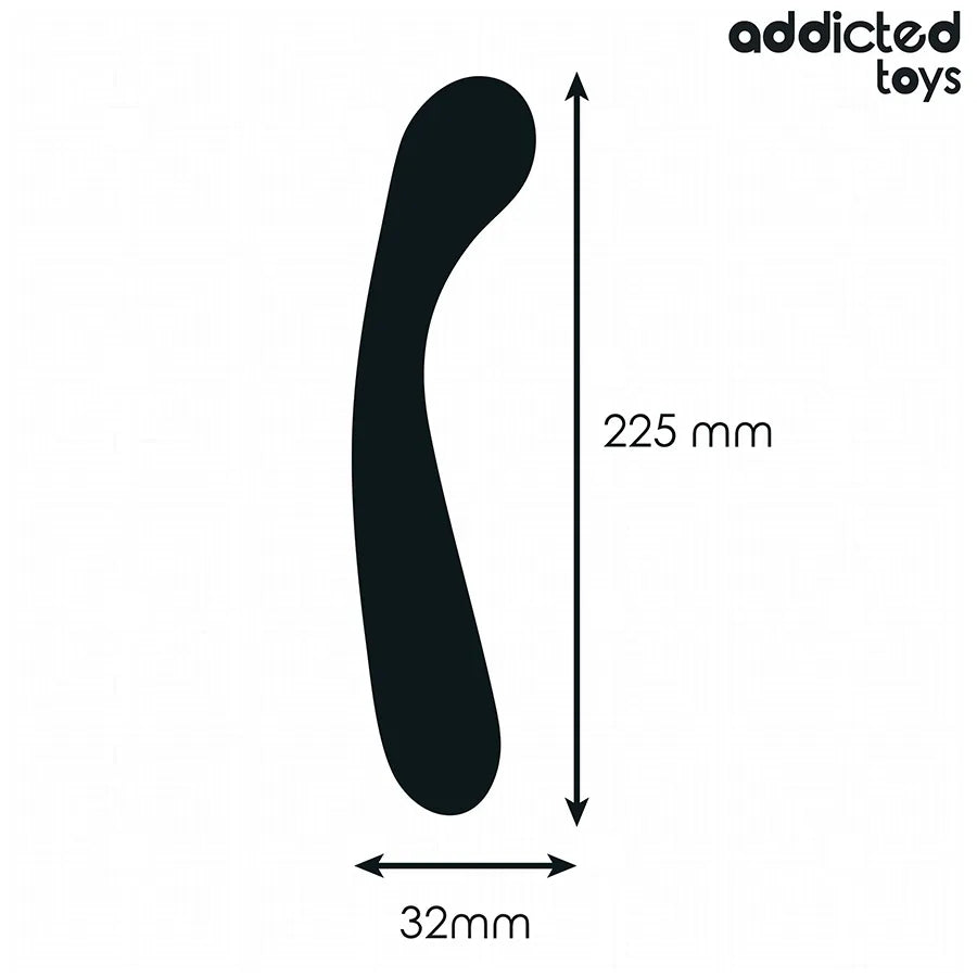 Masseur anal noir Addicted Toys 22,5 cm, design courbé, épaisseur progressive, idéal pour stimulation intense.