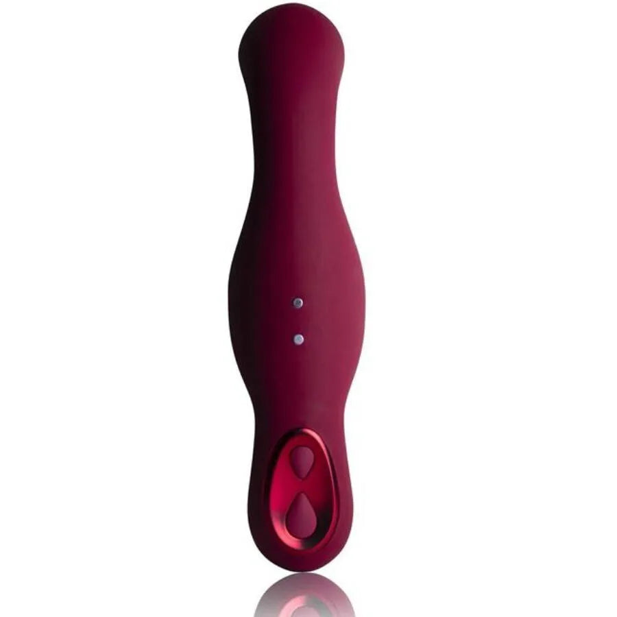 Vibromasseur 2 en 1 sans fil stimulation externe et interne silicone médical hypoallergénique Ruby Glow Blush Rouge Rocks-Off