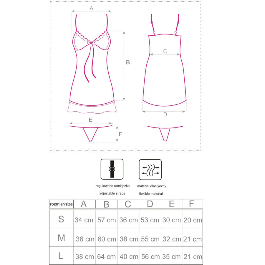 Livco Corsetti Sets Livco Corsetti Fashion - Babydoll Hyeona 1710 + Thong Rose