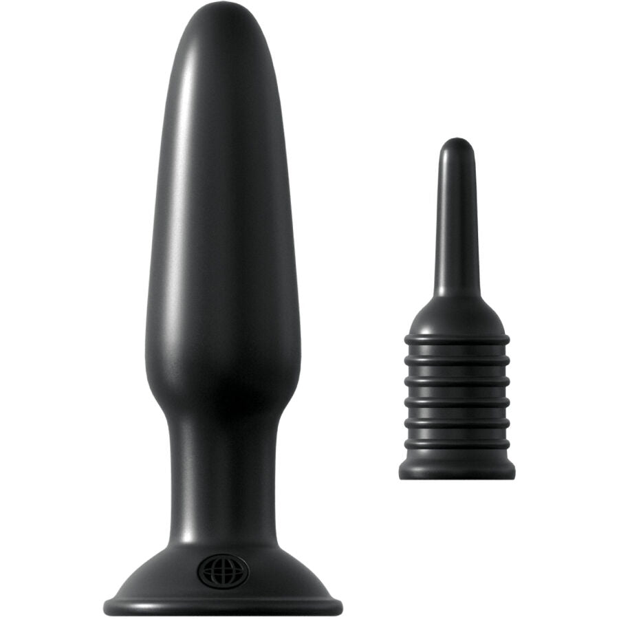 Kit débutant Anal Fantasy noir avec plug ventouse et sonde perlée, idéal pour stimulation anale progressive et plaisir.