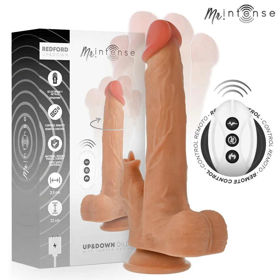 Vibromasseur pénis réaliste télécommandé MR INTENSE REDFORD 23 cm hyper-réaliste couple stimulation profonde