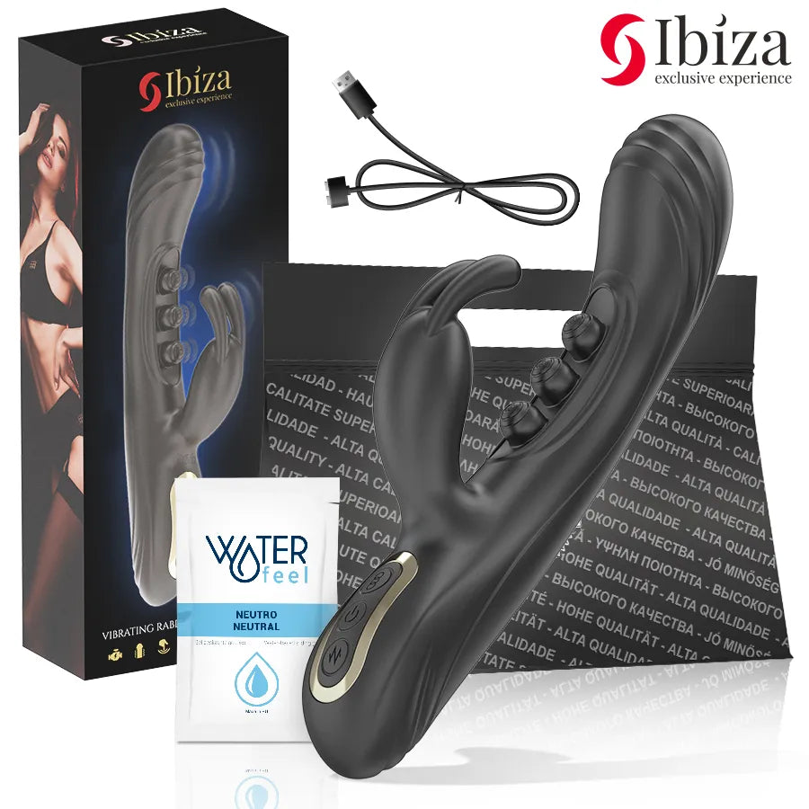 Vibromasseur rabbit pulsé silicone ABS stimulation clitoridienne vaginale double moteur 7 vibrations 7 pulsations sécuritaire élégant couple plaisir intime