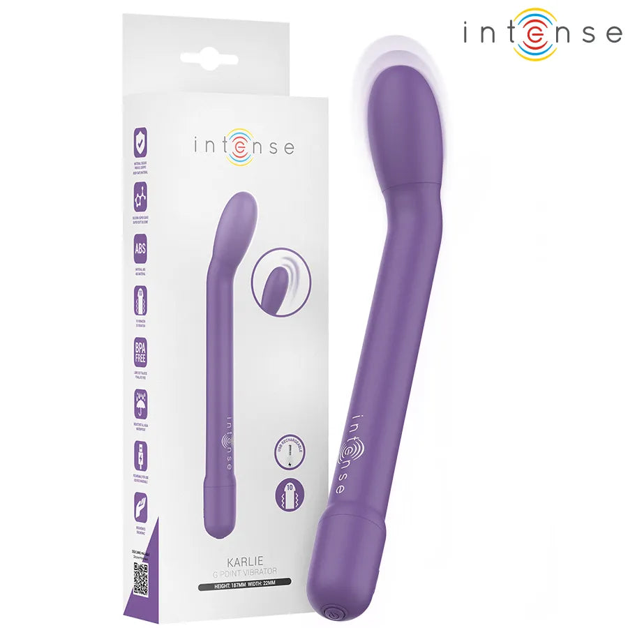 Vibromasseur Rechargeable Intense Karlie Violet Stimulation Point G 10 Modes ABS Durable Design Élégant