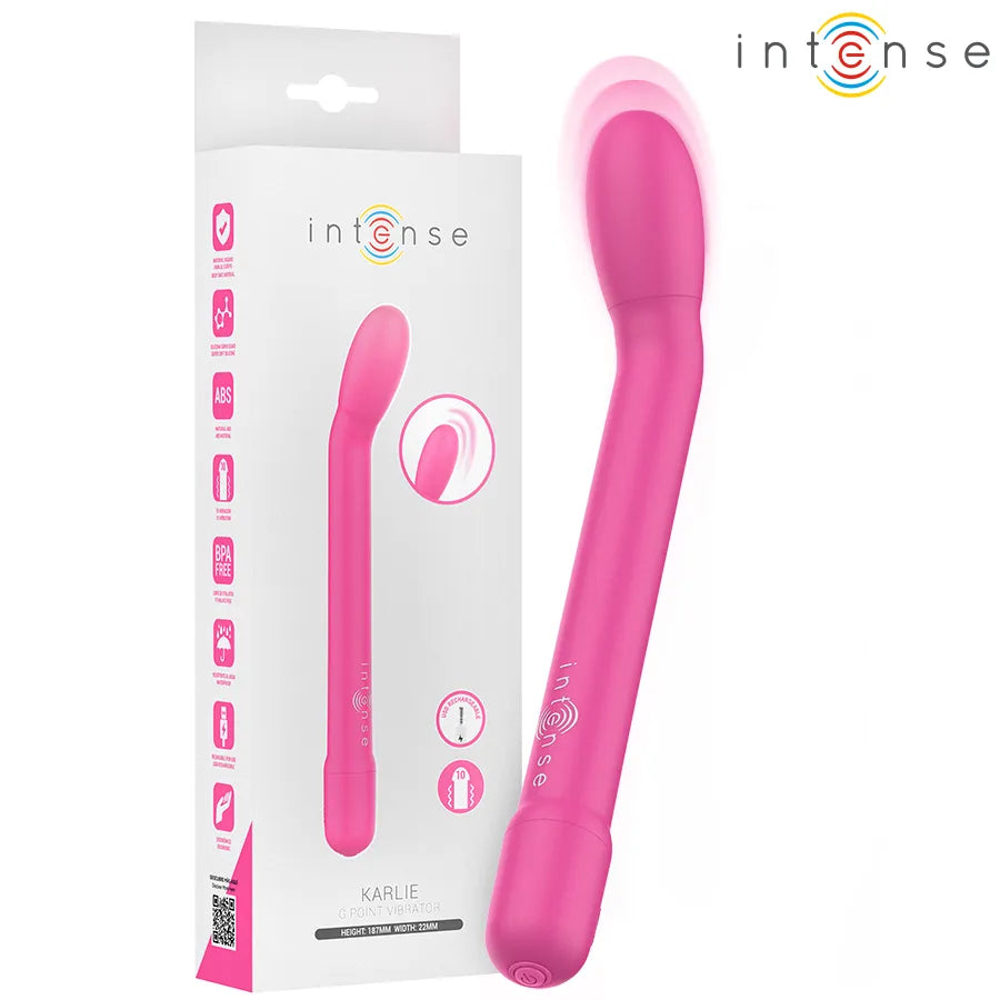 Vibromasseur rechargeable stimulation point G 10 modes de vibration ABS sans BPA Karlie rose discrétion intimité couple