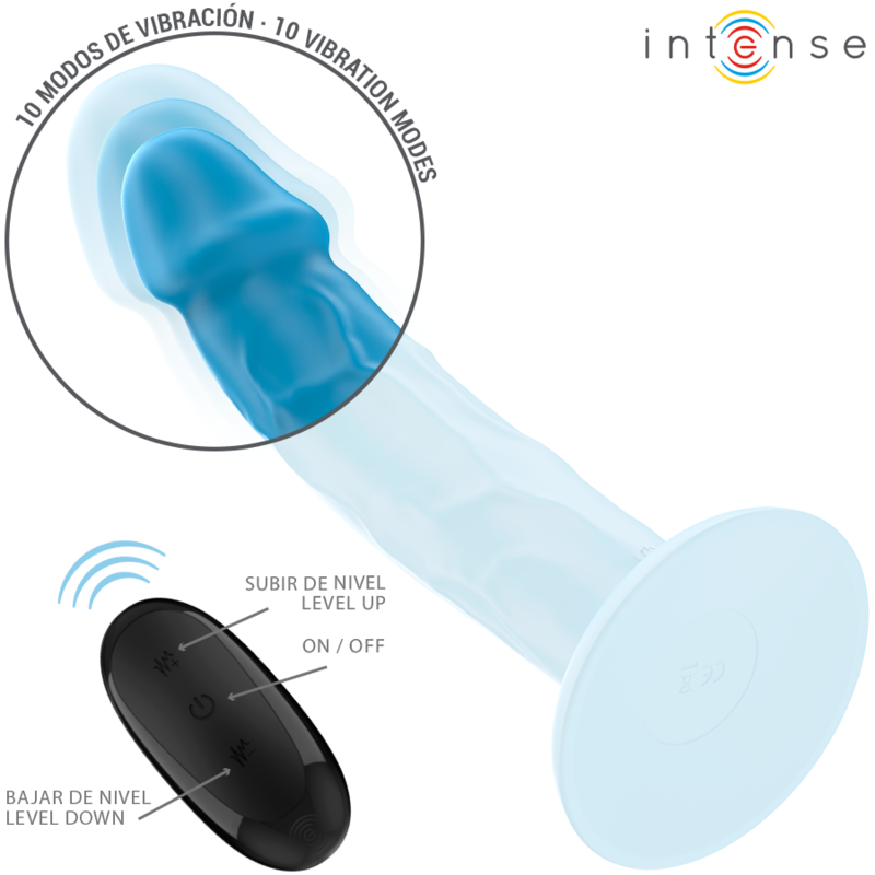 Intense - Phoebe Vibrateur Réaliste 10 Vibrations Télécommande Bleu